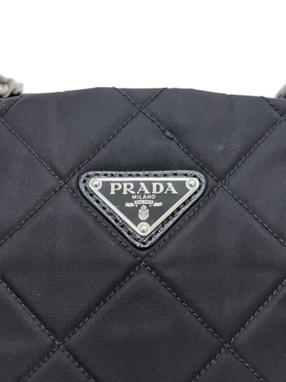 Prada Tote Chainto Black Nero Tessuto - Picture 7 of 10
